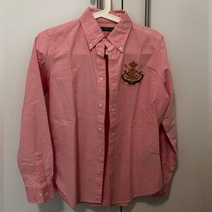 Woman’s Button-Down Crest Oxford Shirt - Pink